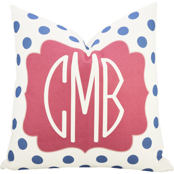 Personalized Dot Throw Pillow in Blue & Pink Wayfair